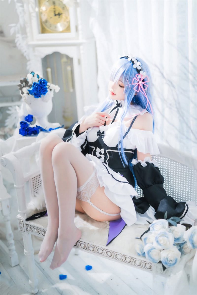 桜桃喵之蕾姆图片，水蓝色瞳孔的女孩太亮眼了。-ACGAI艺图