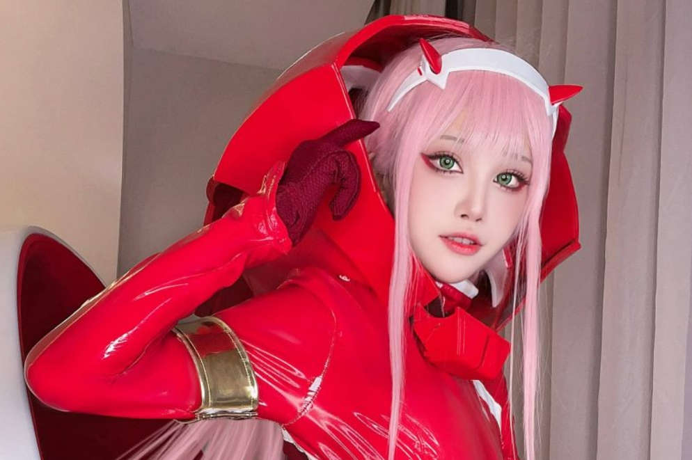 水淼Aqua演绎DARLING in the FRANXX，零二cos图集充满活力-ACGAI艺图