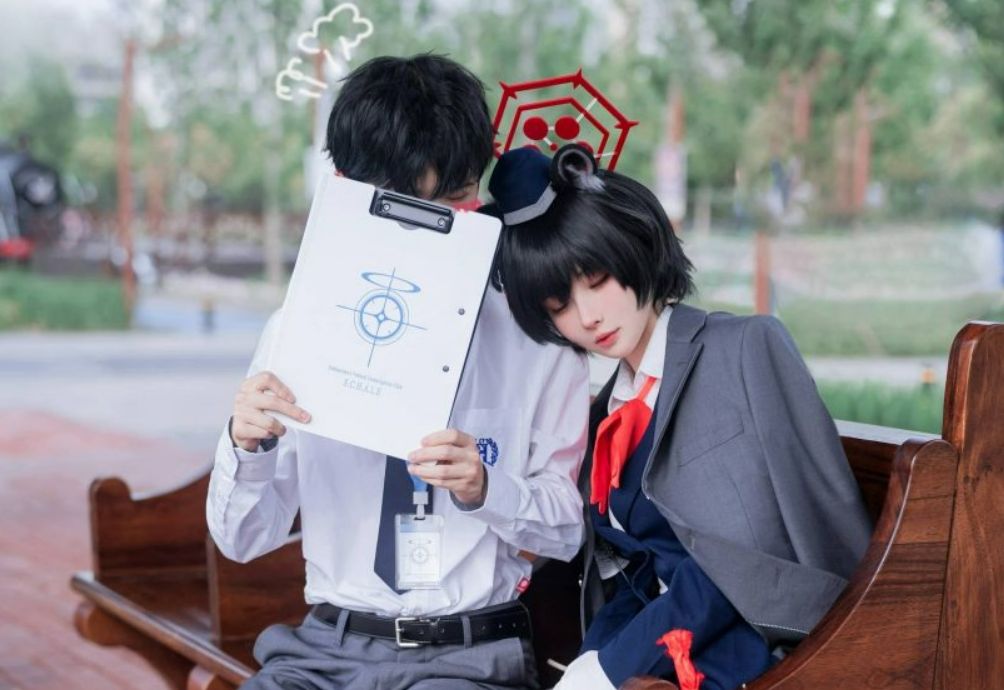 rioko凉凉子(肉扣热热子)cosplay蔚蓝档案·椿 导游图集作品-ACGAI艺图