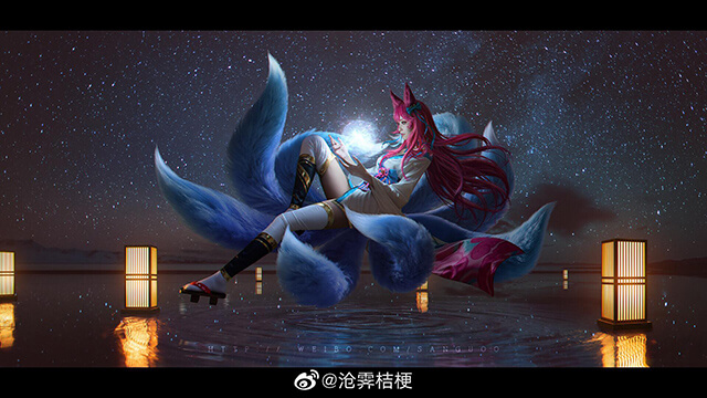 coser@沧霁桔梗在《英雄联盟》化身“灵魂莲华”阿狸-ACGAI艺图
