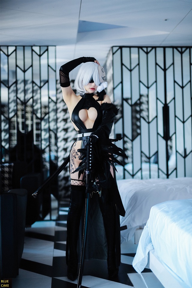 女coser&游戏玩家cos《尼尔》主角：9S cosplay-ACGAI艺图
