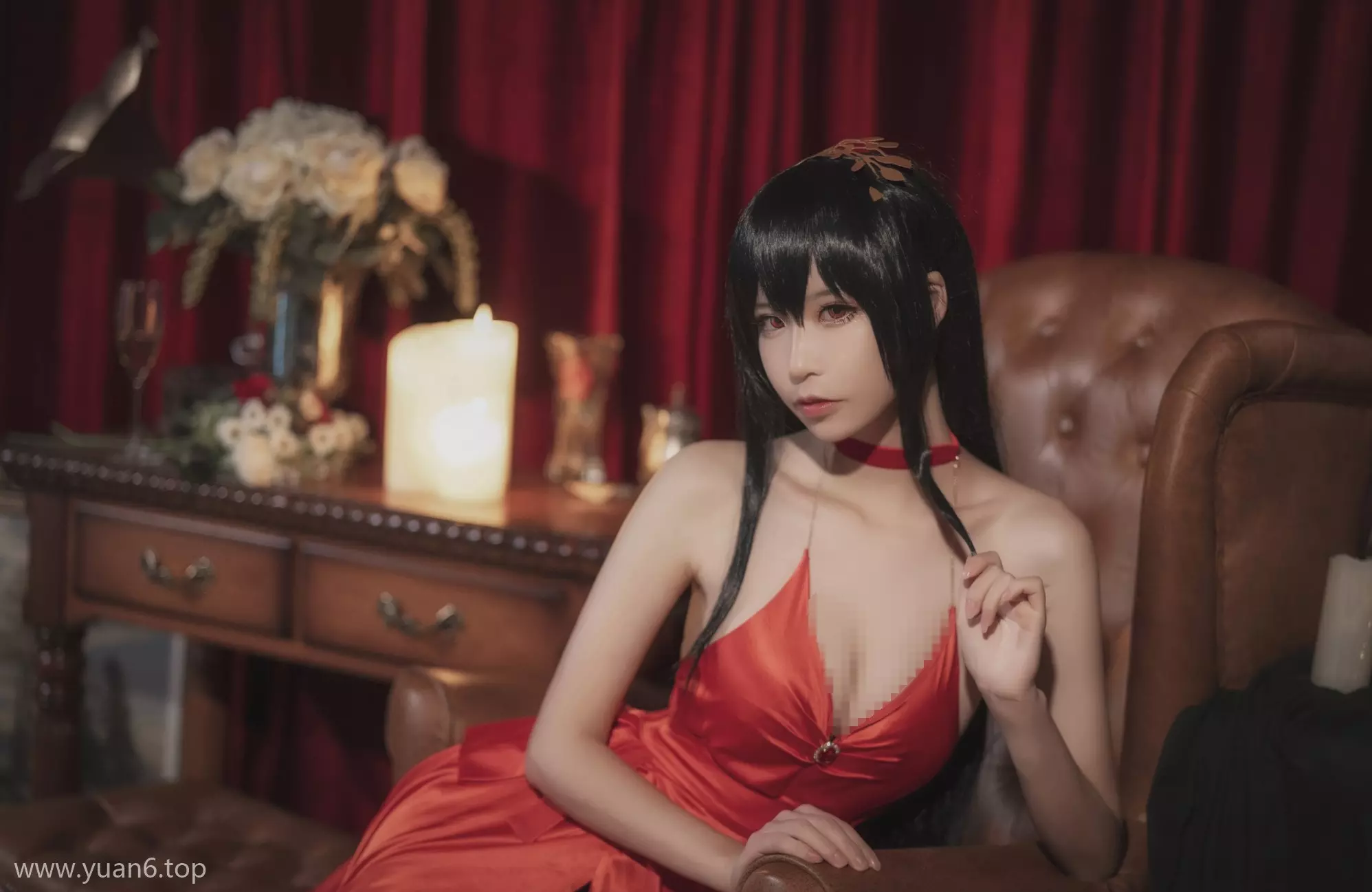 美图欣赏丨Coser爱老师_PhD-碧蓝航线 大凤毒苹果礼服-ACGAI艺图