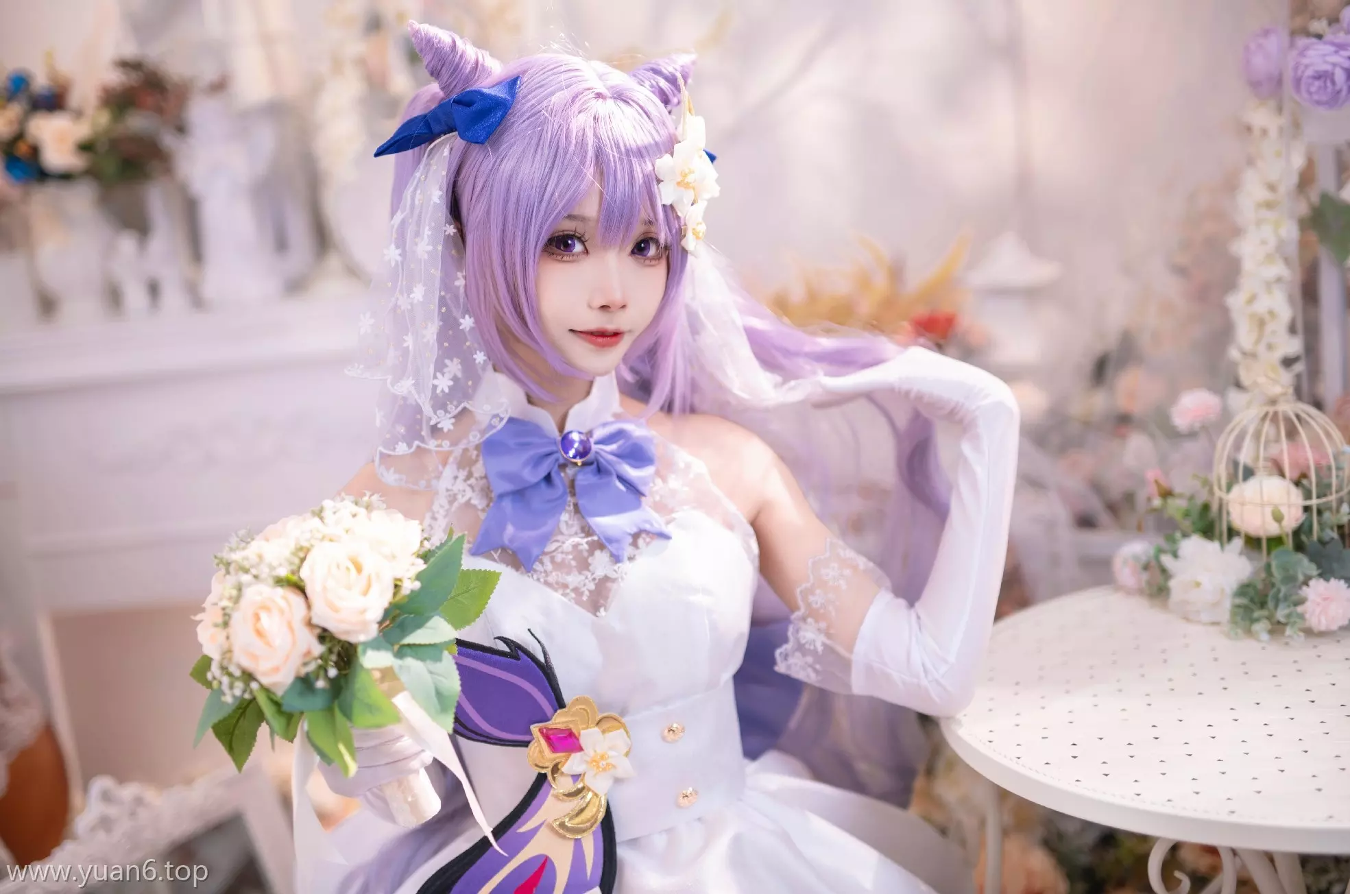 美图欣赏丨coser艾西Aiwest-刻晴花嫁[40P-223.2M]-ACGAI艺图