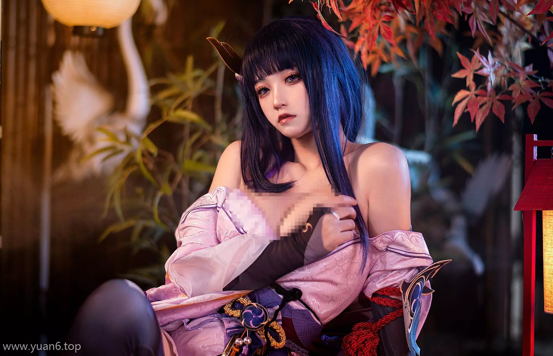 美图欣赏丨Coser伊喵君_Nya&桃景三酪-八重神子&雷神-鸣神双人 双倍快乐-ACGAI艺图