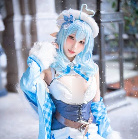雨波_HaneAme雪花菈米cos，可爱与性感完美结合-ACGAI艺图