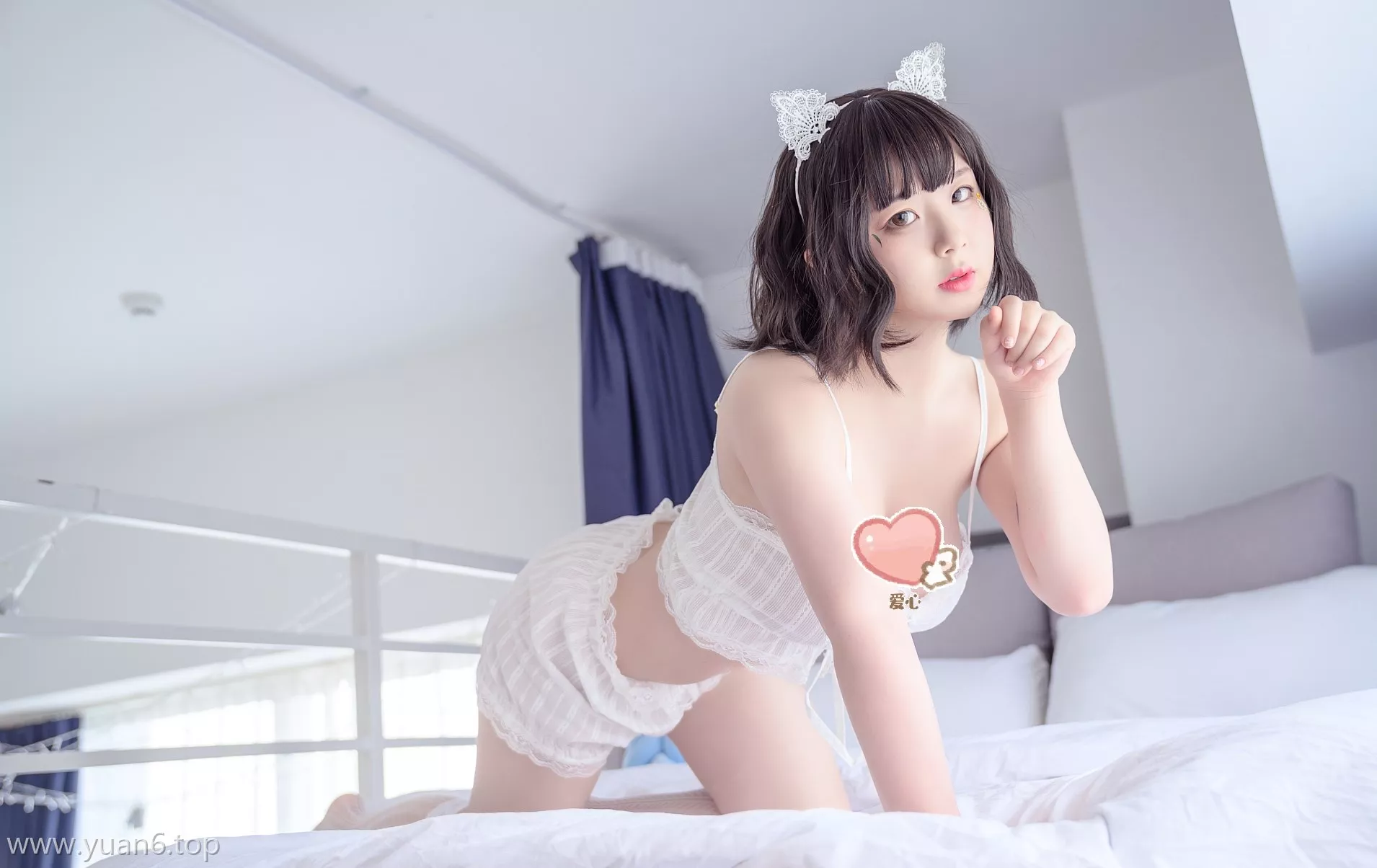 美图欣赏丨Coser皮皮奶可可爱了啦-白睡衣[57P-798MB]-ACGAI艺图