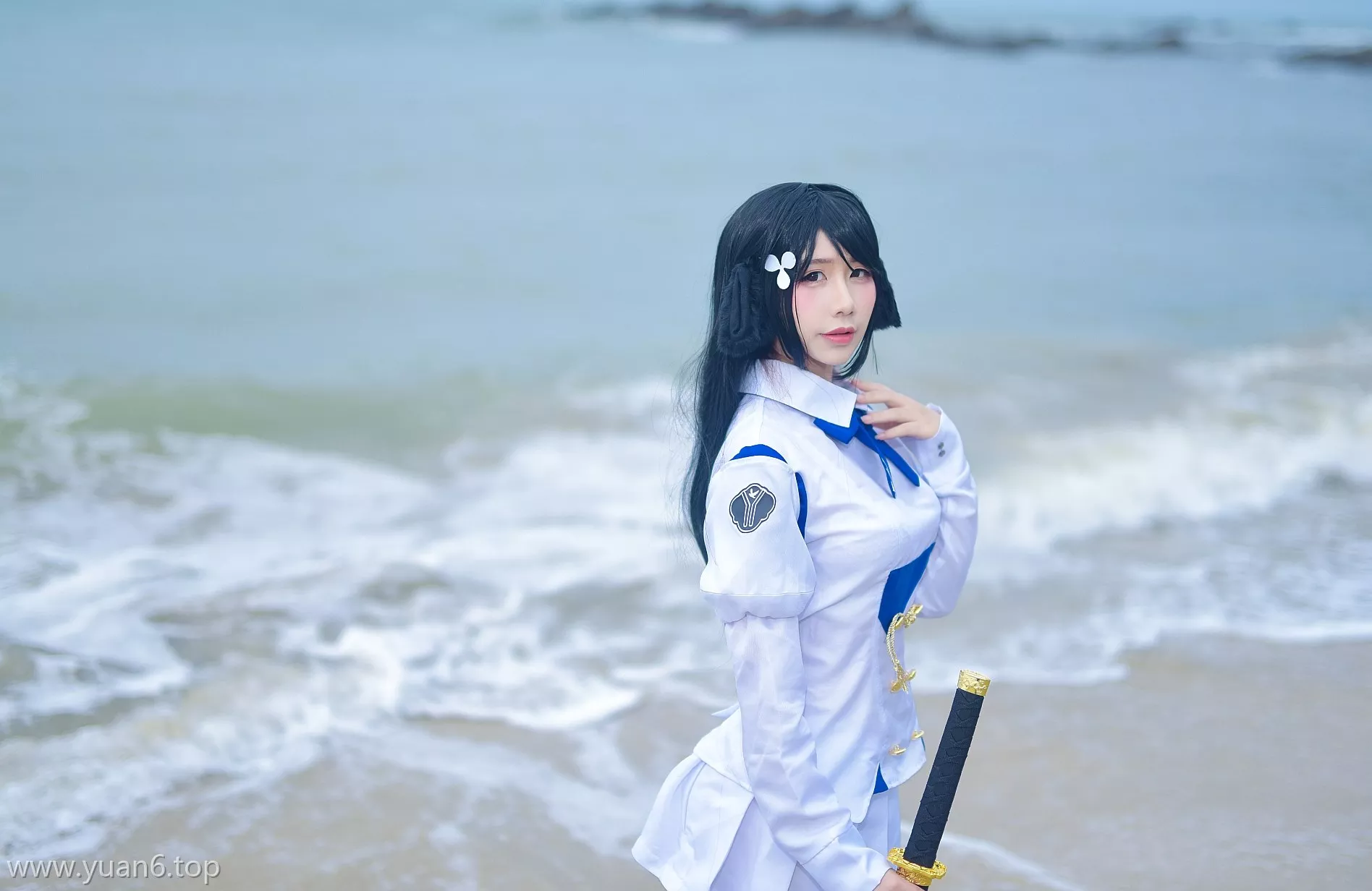 美图欣赏丨Coser九曲Jean-碧蓝航线 海边[18P-97MB]-ACGAI艺图