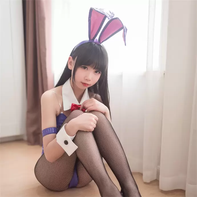 雪琪SAMA麻衣花嫁，蓝色胶衣樱岛麻衣cos兔女郎-ACGAI艺图