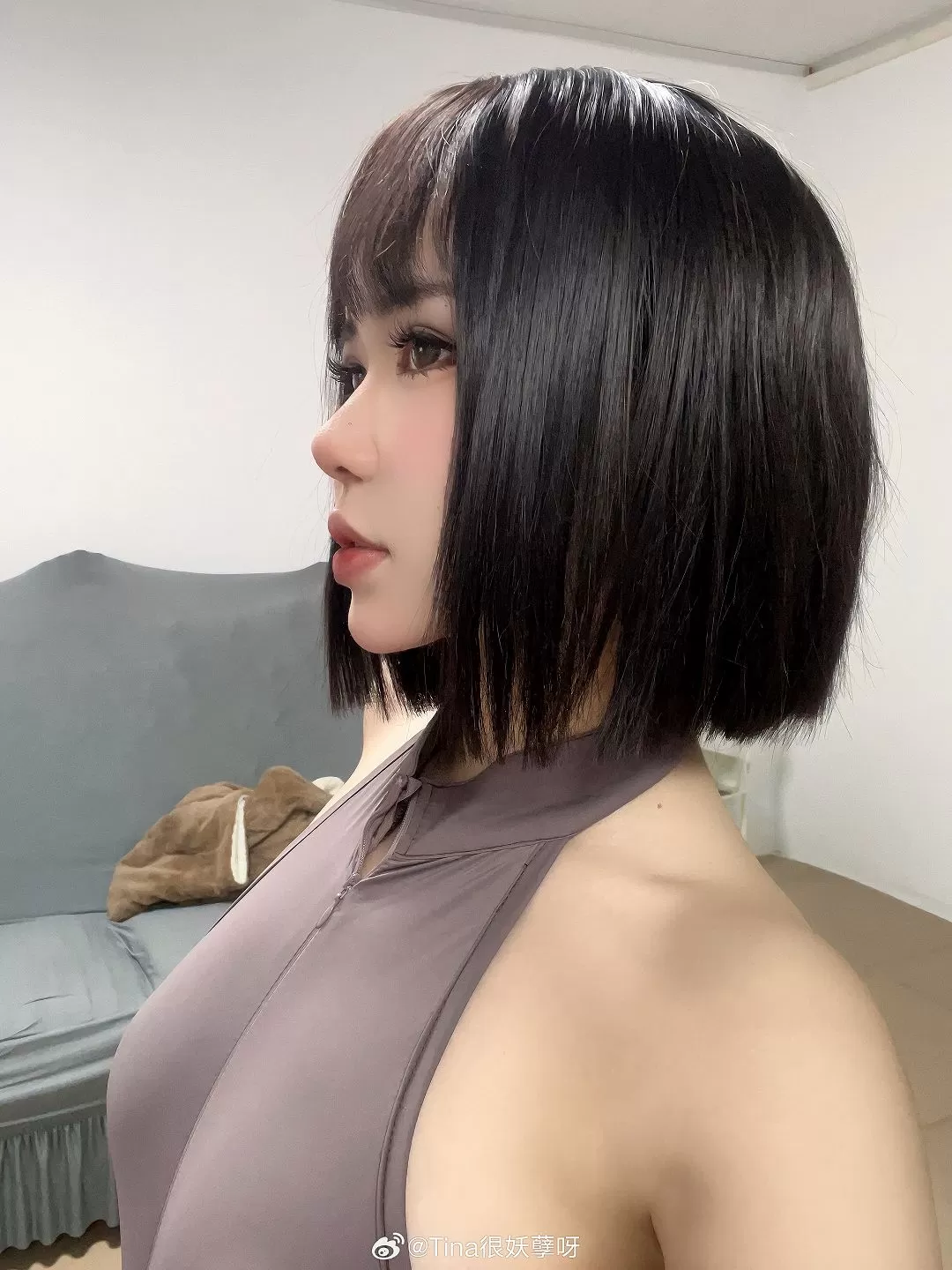 Tina很妖孽呀 蓝色秋冬毛衣图集作品介绍，秋冬毛衣cos-ACGAI艺图